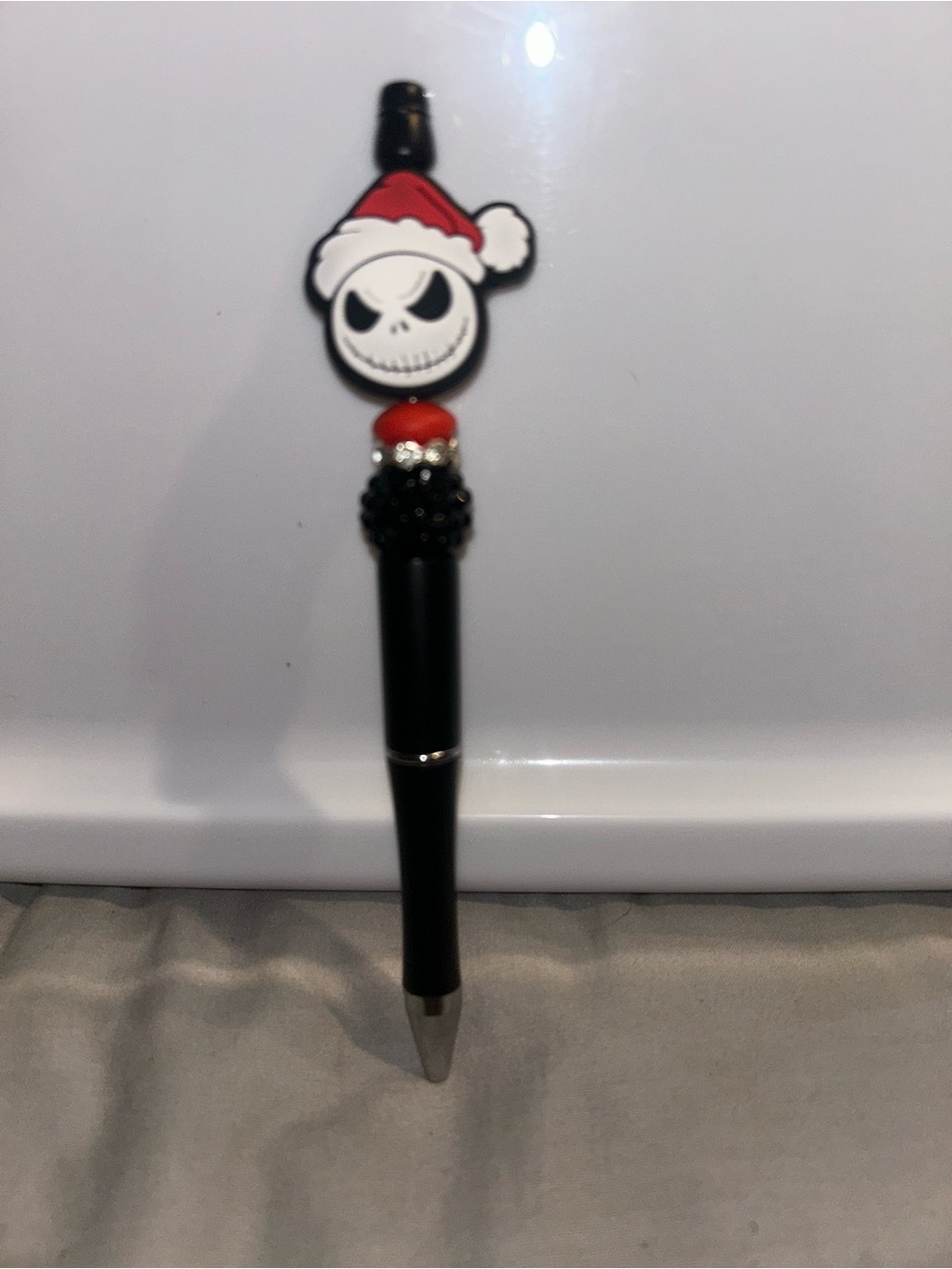 Jack skeleton beaded pen